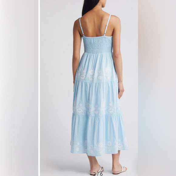 Lilly Pulitzer Aviary Embroidered Blue Maxi dress size 2 NWT - Picture 3 of 6